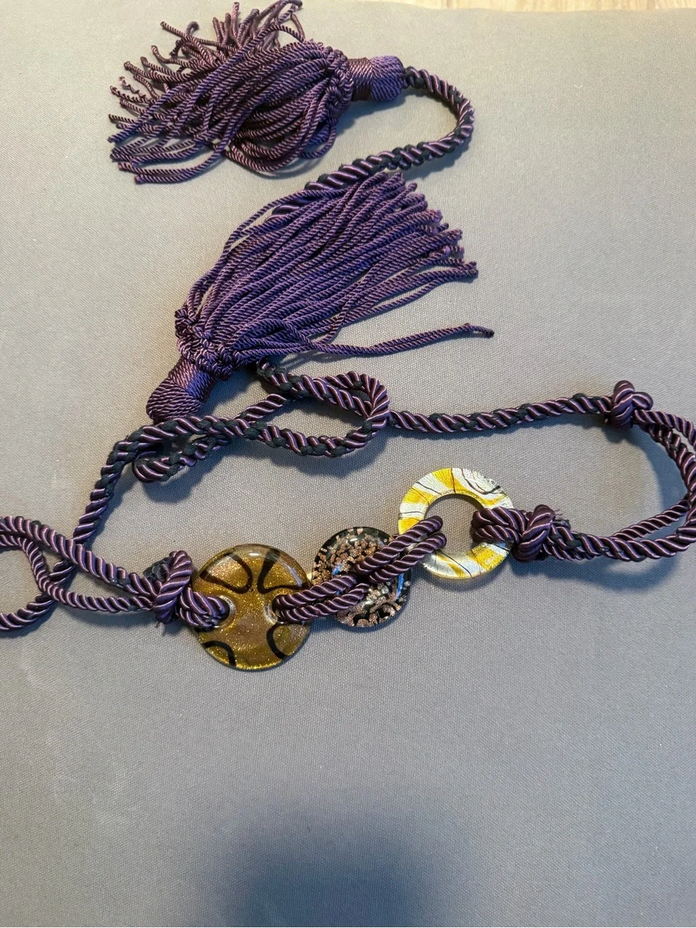 Zara special glass appliqué rope belt limited edition